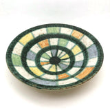 Mid-Century West German Pottery Bowl with Colorful Radial Design 