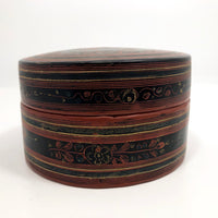 Burmese Yun-De Incised Lacquer Box with Hintha Bird