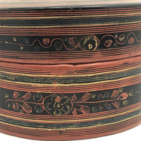 Burmese Yun-De Incised Lacquer Box with Hintha Bird