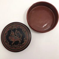 Burmese Yun-De Incised Lacquer Box with Hintha Bird