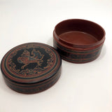 Burmese Yun-De Incised Lacquer Box with Hintha Bird