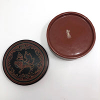 Burmese Yun-De Incised Lacquer Box with Hintha Bird
