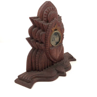 Amazing Antique Sculptural Tramp Art Watch / Clock / Photograph Display