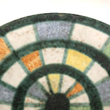 Mid-Century West German Pottery Bowl with Colorful Radial Design 