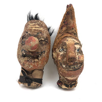 Amazing Old Punch and Judy Show Puppet Heads, A Pair