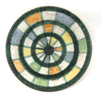 Mid-Century West German Pottery Bowl with Colorful Radial Design 