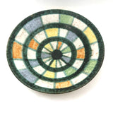 Mid-Century West German Pottery Bowl with Colorful Radial Design 