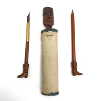 Hand-Carved Wooden Man with Hidden Tools!