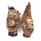 Amazing Old Punch and Judy Show Puppet Heads, A Pair