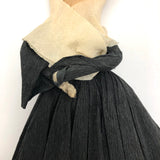 Handmade Crepe Paper Pilgrim (or Nun?) with Pencil Drawn Wooden Face