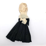 Handmade Crepe Paper Pilgrim (or Nun?) with Pencil Drawn Wooden Face