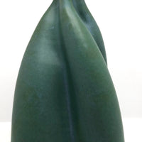 Gorgeous 2004 Twisted Neck Matte Green Studio Pottery Vase