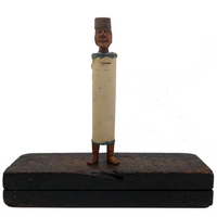 Hand-Carved Wooden Man with Hidden Tools!