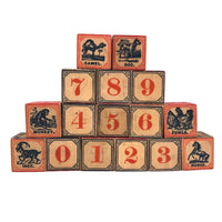 Terrific Early Embossing Company Blocks in Tenderly Mended Original Box