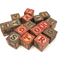 Terrific Early Embossing Company Blocks in Tenderly Mended Original Box