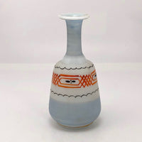 Hand-painted Glass Bud Vase With Orange and Black Details