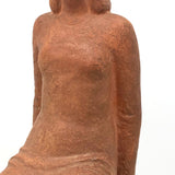 Seated Young Woman, Terra-cotta Sculpture, Signed LB