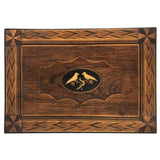 Beautiful Book Shaped Inlaid Folk Art Box with Bone Birds and Snake