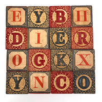 Terrific Early Embossing Company Blocks in Tenderly Mended Original Box
