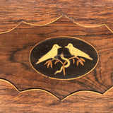 Beautiful Book Shaped Inlaid Folk Art Box with Bone Birds and Snake