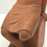 Seated Young Woman, Terra-cotta Sculpture, Signed LB