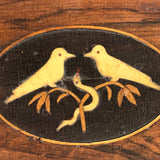 Beautiful Book Shaped Inlaid Folk Art Box with Bone Birds and Snake