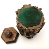 Crazy Carved Wooden Canister with Six Figures and Head on Top!