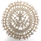 Fabulous, Strange Crocheted Lace Medallion with Figure