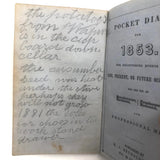 1853 Diary with Many Years of Varied Entries