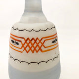 Hand-painted Glass Bud Vase With Orange and Black Details