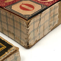 Terrific Early Embossing Company Blocks in Tenderly Mended Original Box