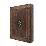 Beautiful Book Shaped Inlaid Folk Art Box with Bone Birds and Snake