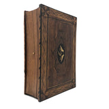 Beautiful Book Shaped Inlaid Folk Art Box with Bone Birds and Snake