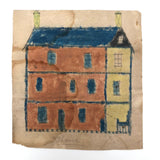 Wonderful 1858 Naive House Drawing, Signed