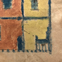 Wonderful 1858 Naive House Drawing, Signed