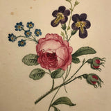 Lovely Late 19th C Floral Watercolor Friendship Picture