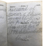 1853 Diary with Many Years of Varied Entries