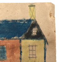 Wonderful 1858 Naive House Drawing, Signed