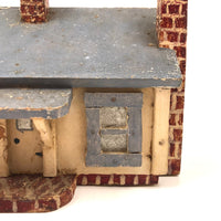 Marvelous Antique Folk Art Wooden House (Bank) with Alligator Paint