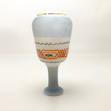 Hand-painted Glass Bud Vase With Orange and Black Details