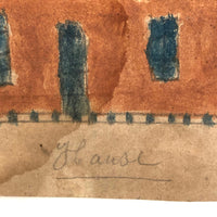 Wonderful 1858 Naive House Drawing, Signed