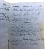 1853 Diary with Many Years of Varied Entries