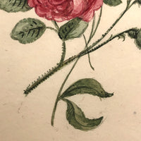 Lovely Late 19th C Floral Watercolor Friendship Picture