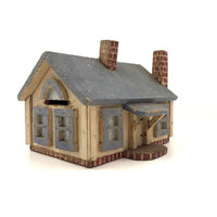 Marvelous Antique Folk Art Wooden House (Bank) with Alligator Paint