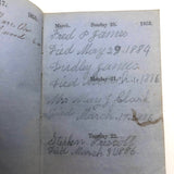 1853 Diary with Many Years of Varied Entries