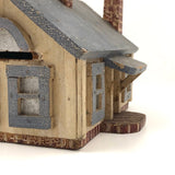 Marvelous Antique Folk Art Wooden House (Bank) with Alligator Paint