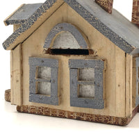 Marvelous Antique Folk Art Wooden House (Bank) with Alligator Paint