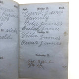 1853 Diary with Many Years of Varied Entries