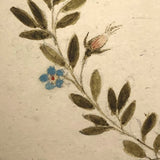 Antique French Watercolor "Souvenir" Wreath