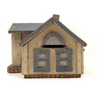 Marvelous Antique Folk Art Wooden House (Bank) with Alligator Paint